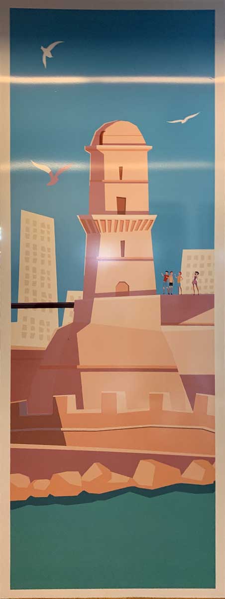 Flat design illustration Marseille